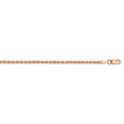 Pre-owned Accessories & Jewelry 14k Rose Gold 2mm Solid Diamond Cut Rope Chain W/ Lobster Clasp 16" - 30"