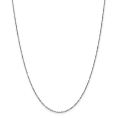 Pre-owned Accessories & Jewelry 14k White Gold 1.4mm Polished Solid Cable Link Chain W/ Lobster Clasp 16" - 30"