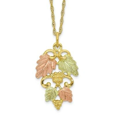 Pre-owned Skyjewelers Real 10kt Tri-color Black Hills Gold Necklace; 18 Inch In Yellow