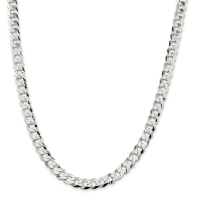 Pre-owned Accessories & Jewelry Sterling Silver 8.5mm Close Link Flat Curb Chain W/ Lobster Clasp 18" - 24"