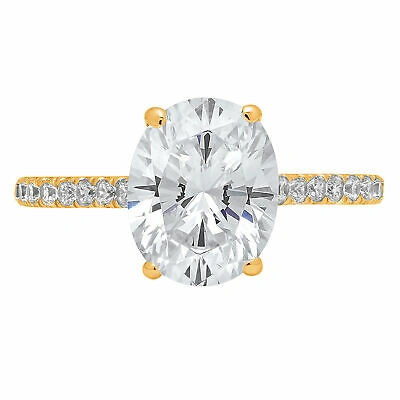 Pre-owned Pucci 2.71 Ct Oval Cut Moissanite Promise Bridal Wedding Designer Ring 14k Yellow Gold In White/colorless