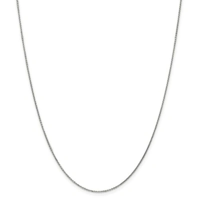 Pre-owned Accessories & Jewelry 14k White Gold 0.95mm Solid Diamond Cut Cable Chain W/ Lobster Clasp 14" - 30"