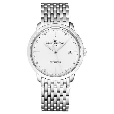 Pre-owned Girard-perregaux Gp Women's '1966' Silver Dial Ss Bracelet Automatic Watch 49555-11-1a1-11a
