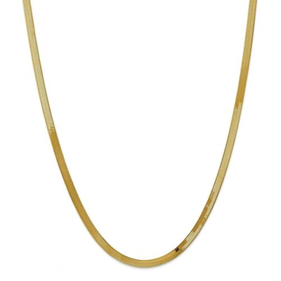 Pre-owned Accessories & Jewelry 14k Yellow Gold 4mm Solid Silky Herringbone Chain W/ Lobster Clasp 16" - 30"