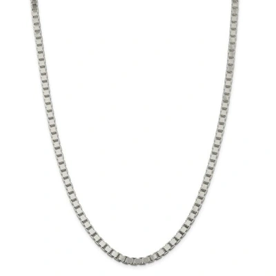 Pre-owned Accessories & Jewelry Sterling Silver Solid Polished 4.5mm Plain Box Chain W/ Lobster Clasp 16" - 30"
