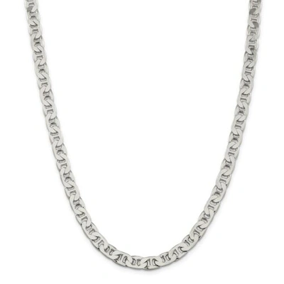 Pre-owned Accessories & Jewelry Sterling Silver 6.5mm Solid Plain Flat Anchor Chain W/ Lobster Clasp 18" - 30"
