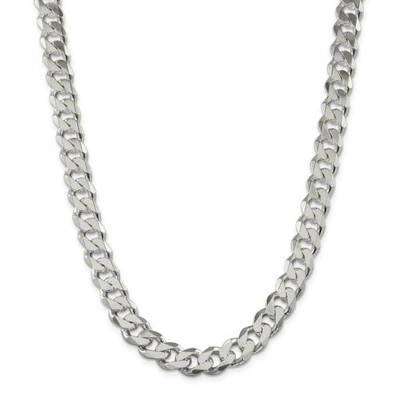 Pre-owned Accessories & Jewelry Sterling Silver Solid Plain 11mm Curb Link Chain W/ Lobster Clasp 18" - 28"