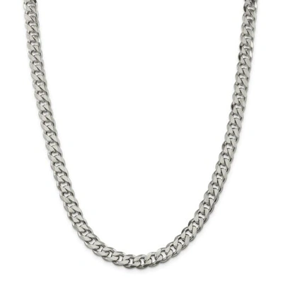 Pre-owned Accessories & Jewelry Sterling Silver Solid Plain 8mm Curb Link Chain W/ Lobster Clasp 18" - 30"