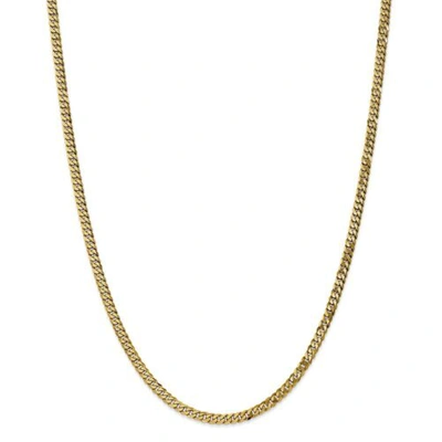 Pre-owned Accessories & Jewelry 14k Yellow Gold 3.2mm Solid Beveled Curb Link Chain W/ Lobster Clasp 16" - 28"