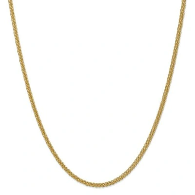 Pre-owned Accessories & Jewelry 14k Yellow Gold 2.6mm Semi Solid 3 Wire Wheat Chain W/ Lobster Clasp 16" - 24"