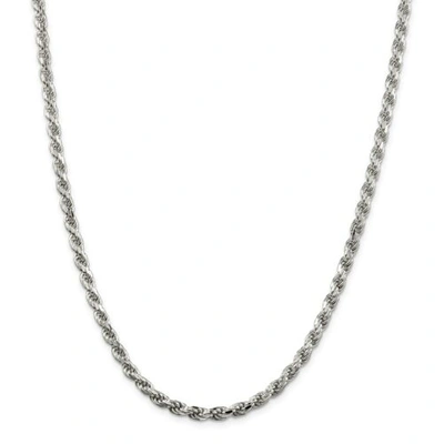 Pre-owned Accessories & Jewelry Sterling Silver Solid 4.75mm Diamond Cut Rope Chain W/ Lobster Clasp 16" - 36"