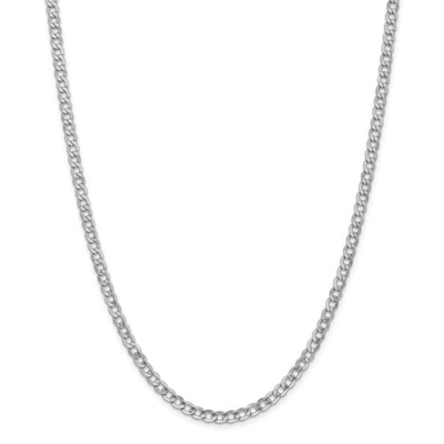 Pre-owned Accessories & Jewelry 14k White Gold 4.3mm Semi Solid Curb Link Chain W/ Lobster Clasp 16" - 24"