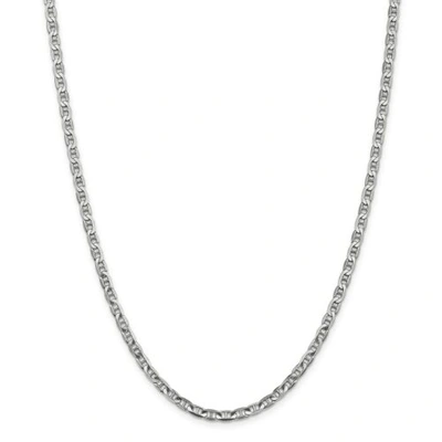 Pre-owned Accessories & Jewelry 14k White Gold 3.75mm Solid Concave Anchor Link Chain W/ Lobster Clasp 18" - 24"