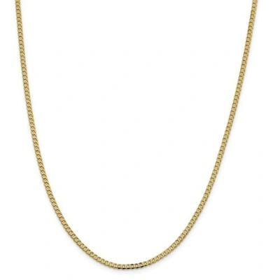 Pre-owned Accessories & Jewelry 14k Yellow Gold 2.3mm Solid Beveled Curb Link Chain W/ Lobster Clasp 16" - 28"