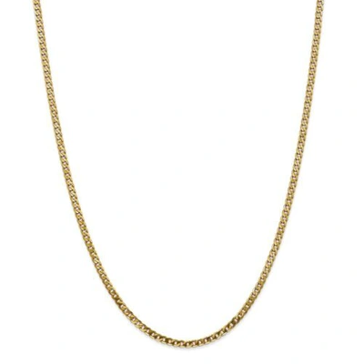 Pre-owned Accessories & Jewelry 14k Yellow Gold 2.9mm Solid Beveled Curb Link Chain W/ Lobster Clasp 16" - 28"