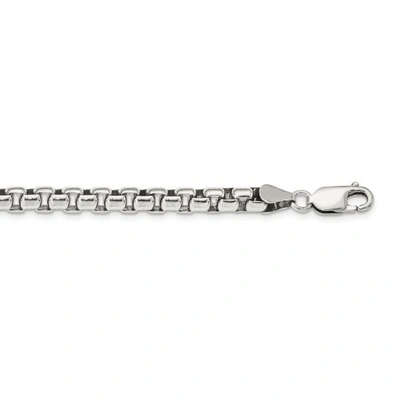 Pre-owned Accessories & Jewelry Sterling Silver 5.20mm Antiqued Round Box Chain W/ Lobster Clasp 16" - 30"