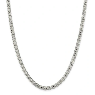 Pre-owned Accessories & Jewelry Sterling Silver Solid 6mm Round Spiga Pendant Chain W/ Lobster Clasp 18" - 30"