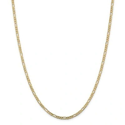 Pre-owned Accessories & Jewelry 14k Yellow Gold 3mm Solid Concave Open Figaro Link W/ Lobster Clasp 16" - 30"