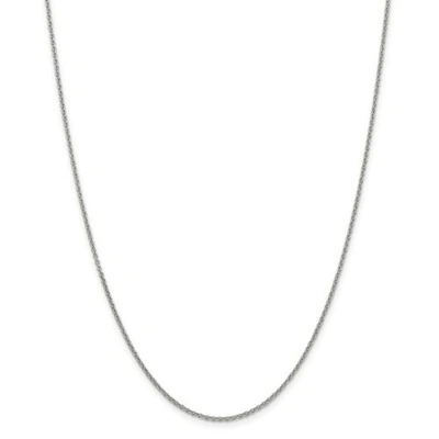 Pre-owned Accessories & Jewelry 14k White Gold 1.6mm Polished Solid Cable Link Chain W/ Lobster Clasp 16" - 30"