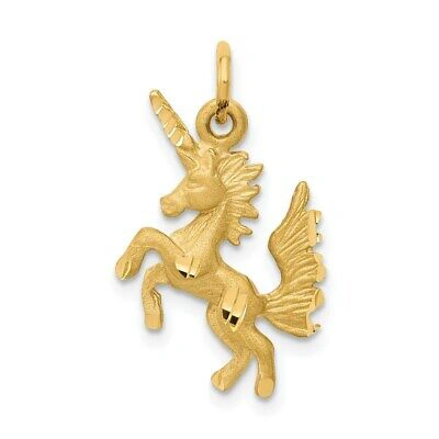 Pre-owned Skyjewelers Real 14kt Yellow Gold Dancing Unicorn Charm