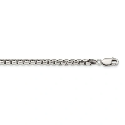 Pre-owned Accessories & Jewelry Sterling Silver 3.6mm Antiqued Round Box Chain W/ Lobster Clasp 16" - 30"