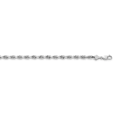 Pre-owned Accessories & Jewelry 14k White Gold 5mm Diamond Cut Quadruple Rope Chain W/ Lobster Clasp 20" - 30"