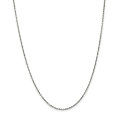 Pre-owned Accessories & Jewelry 14k White Gold 1.8mm Solid Polished Cable Link Chain W/ Lobster Clasp 16" - 24"