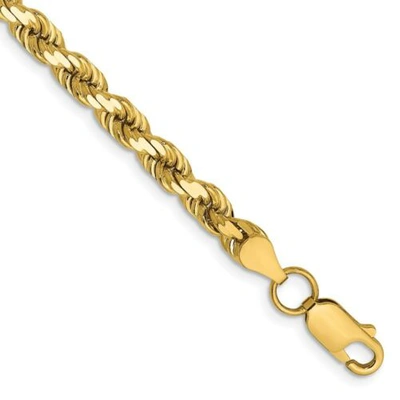 Pre-owned Roy Rose Jewelry 14k Yellow Gold 5mm Diamond-cut Rope With Lobster Clasp Chain Bracelet Length