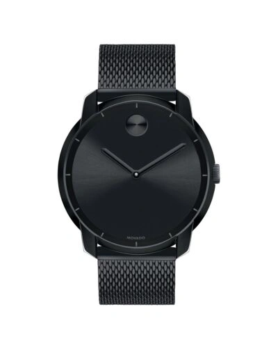 Pre-owned Movado Brand  Bold Men's Black Dial Black Mesh Band 44mm Watch 3600261