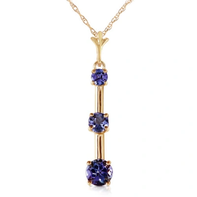 Pre-owned Galaxy Gold Products 1.25 Carat 14k Solid Yellow Gold Evening Of Poetry Tanzanite Necklace In Puple-blue