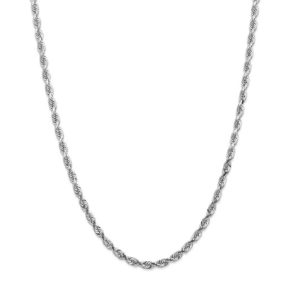 Pre-owned Accessories & Jewelry 14k White Gold 4.5mm Diamond Cut Quadruple Rope Chain W/ Lobster Clasp 20" - 30"