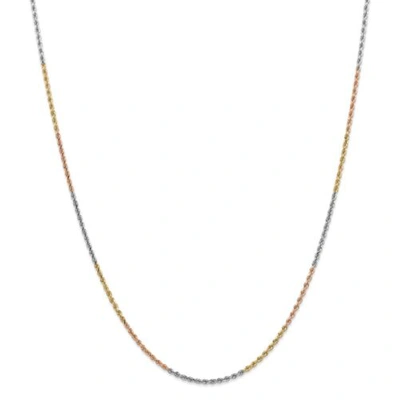 Pre-owned Accessories & Jewelry 14k Tri Color Gold 1.75mm Diamond Cut Solid Rope Chain Lobster Clasp 16" - 24"