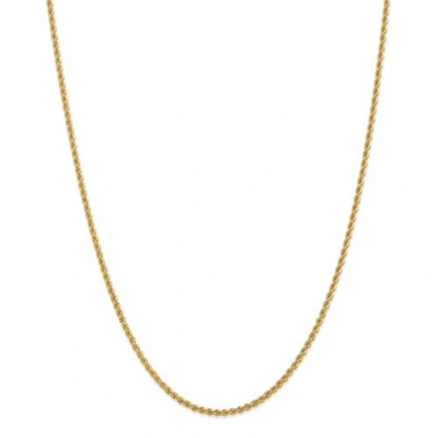 Pre-owned Accessories & Jewelry 14k Yellow Gold 2.25mm Solid Plain Rope Chain W/ Lobster Clasp 16" - 30"
