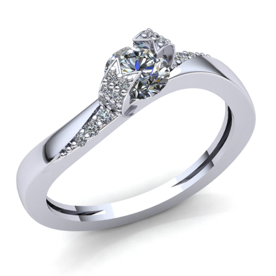 Pre-owned Jewelwesell 0.25ctw Round Cut Diamond Ladies Promise Solitaire Engagement Ring 14k Gold