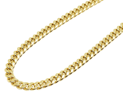 Pre-owned Jewelry Unlimited Men's Yellow Gold Solid Miami Cuban Link 7mm Chain Necklace 18-28 Inches 14k