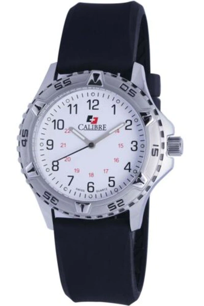 Pre-owned Calibre Men's Sc-4s1-04-001r Sea Wolf Stainless Steel And Silicone Watch