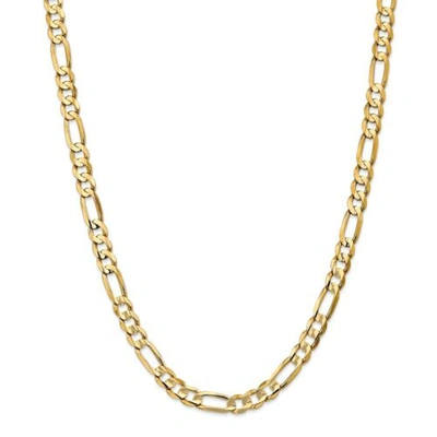 Pre-owned Accessories & Jewelry 14k Yellow Gold 6.75mm Solid Concave Open Figaro Link W/ Lobster Clasp 18" - 28"