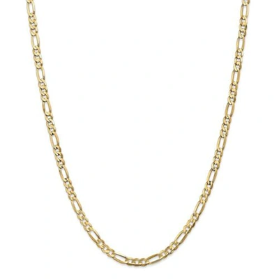 Pre-owned Accessories & Jewelry 14k Yellow Gold 4.5mm Solid Concave Open Figaro Link W/ Lobster Clasp 18" - 30"