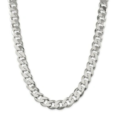 Pre-owned Accessories & Jewelry Sterling Silver Solid Plain 15mm Curb Link Chain W/ Lobster Clasp 22" - 28"