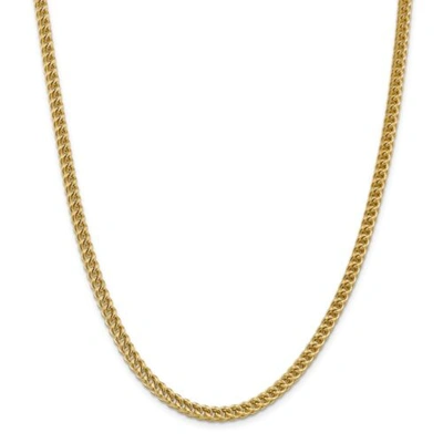 Pre-owned Accessories & Jewelry 14k Yellow Gold 4.5mm Semi Solid Plain Franco Chain W/ Lobster Clasp 22" - 24"