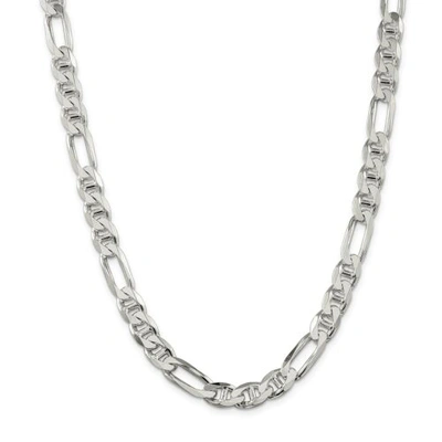 Pre-owned Accessories & Jewelry Sterling Silver 8.75mm Solid Figaro Anchor Chain W/ Lobster Clasp 20" - 26"