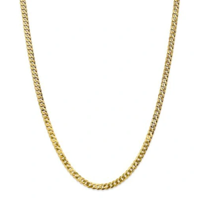 Pre-owned Accessories & Jewelry 14k Yellow Gold 4.75mm Solid Beveled Curb Link Chain W/ Lobster Clasp 18" - 28"