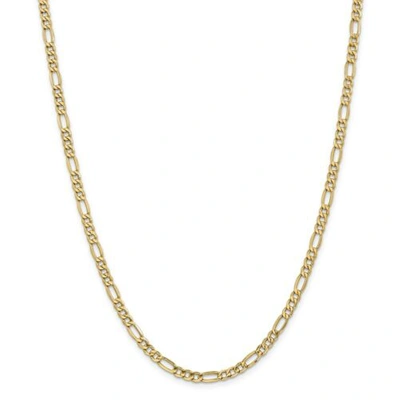 Pre-owned Accessories & Jewelry 14k Yellow Gold 4.75mm Semi Solid Plain Figaro Chain W/ Lobster Clasp 16" - 24"