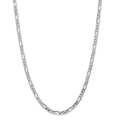 Pre-owned Accessories & Jewelry 14k White Gold 4.5mm Solid Flat Figaro Link Chain W/ Lobster Clasp 18" - 26"