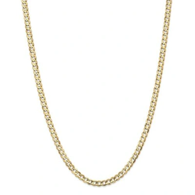 Pre-owned Accessories & Jewelry 14k Yellow Gold 4.5mm Open Concave Curb Link Chain W/ Lobster Clasp 16" - 26"