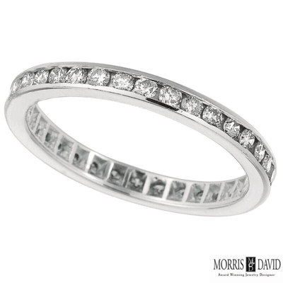 Pre-owned Morris 1.00 Carat Natural Diamond Eternity Ring Band Channel Set In 14k White Gold