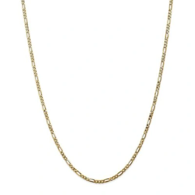 Pre-owned Accessories & Jewelry 14k Yellow Gold 2.75mm Solid Plain Flat Figaro Chain W/ Lobster Clasp 16" - 30"