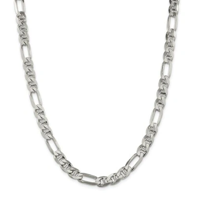 Pre-owned Accessories & Jewelry Sterling Silver 7.75mm Solid Figaro Anchor Chain W/ Lobster Clasp 18" - 30"