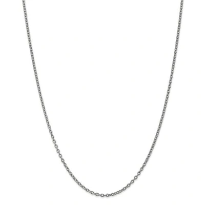 Pre-owned Accessories & Jewelry 14k White Gold 2.4mm Polished Solid Cable Link Chain W/ Lobster Clasp 16" - 30"