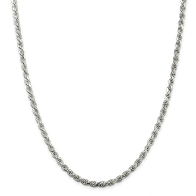 Pre-owned Accessories & Jewelry Sterling Silver Solid 4.25mm Diamond Cut Rope Chain W/ Lobster Clasp 18" - 36"